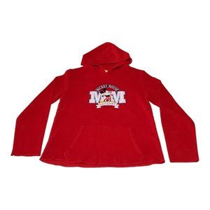 Vintage Stage 28 By Disney Women's Fleece Hoodie Size L Red Mickey Mouse